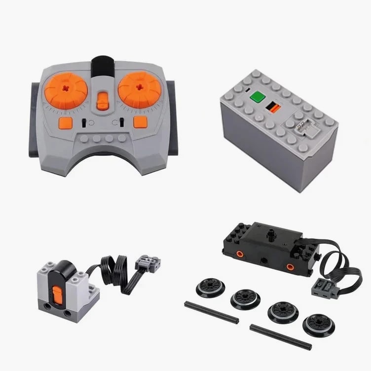 MOC Train Track Motor Set RC PF Power Functions Battery Box DIY Brick Components