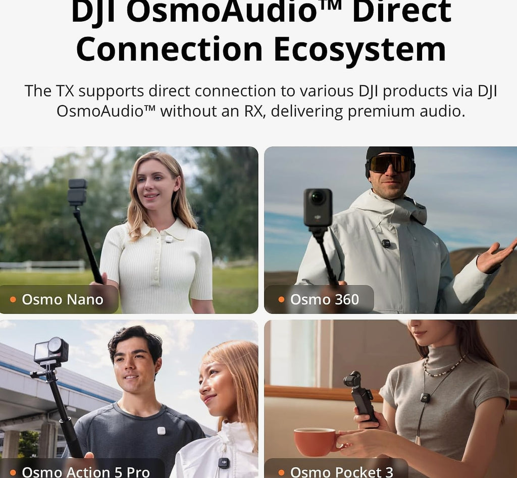 DJI Mic Mini wireless lavalier microphone system for iPhone and Android