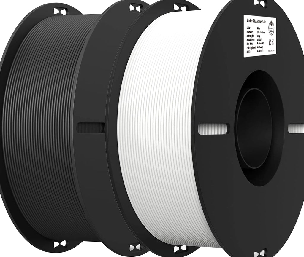 2Kg Black & White PLA 1.75Mm Filament Bundle for 3D Printing with No-Tangle Sp
