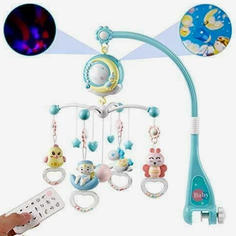 Mobile Baby Rattle Toy Cot Musical Light Bed Bell Kid Hanging Crib Nursery Gift