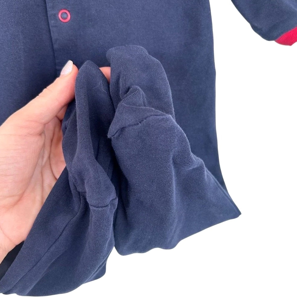 Marks Spencer Paddington Bear Sleepsuit Baby 3 6 Months Navy Red Footed Pajamas