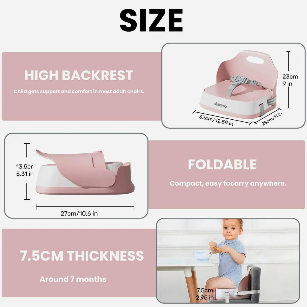 UBRAVOO Baby Booster Seats, Portable High Chairs for Babies and Toddlers, Hig...
