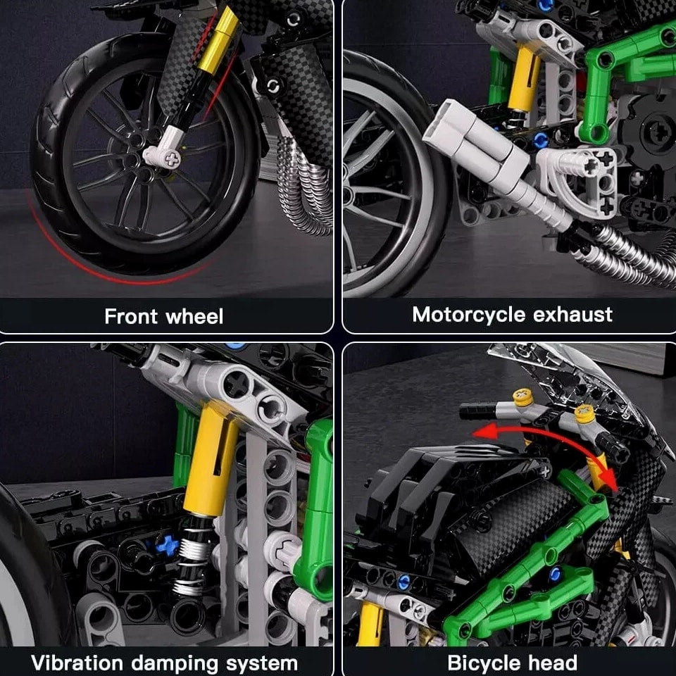 Mould King Kawasaki Ninja H2R Motorcycle Building Kit Sets 23002 Ninja Bike