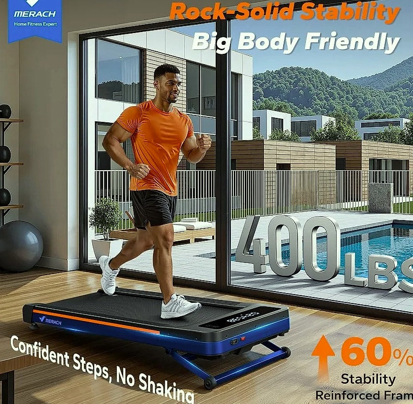 W50 Walking Pad Treadmill 12% Auto Incline 400lbs Capacity 3.5HP