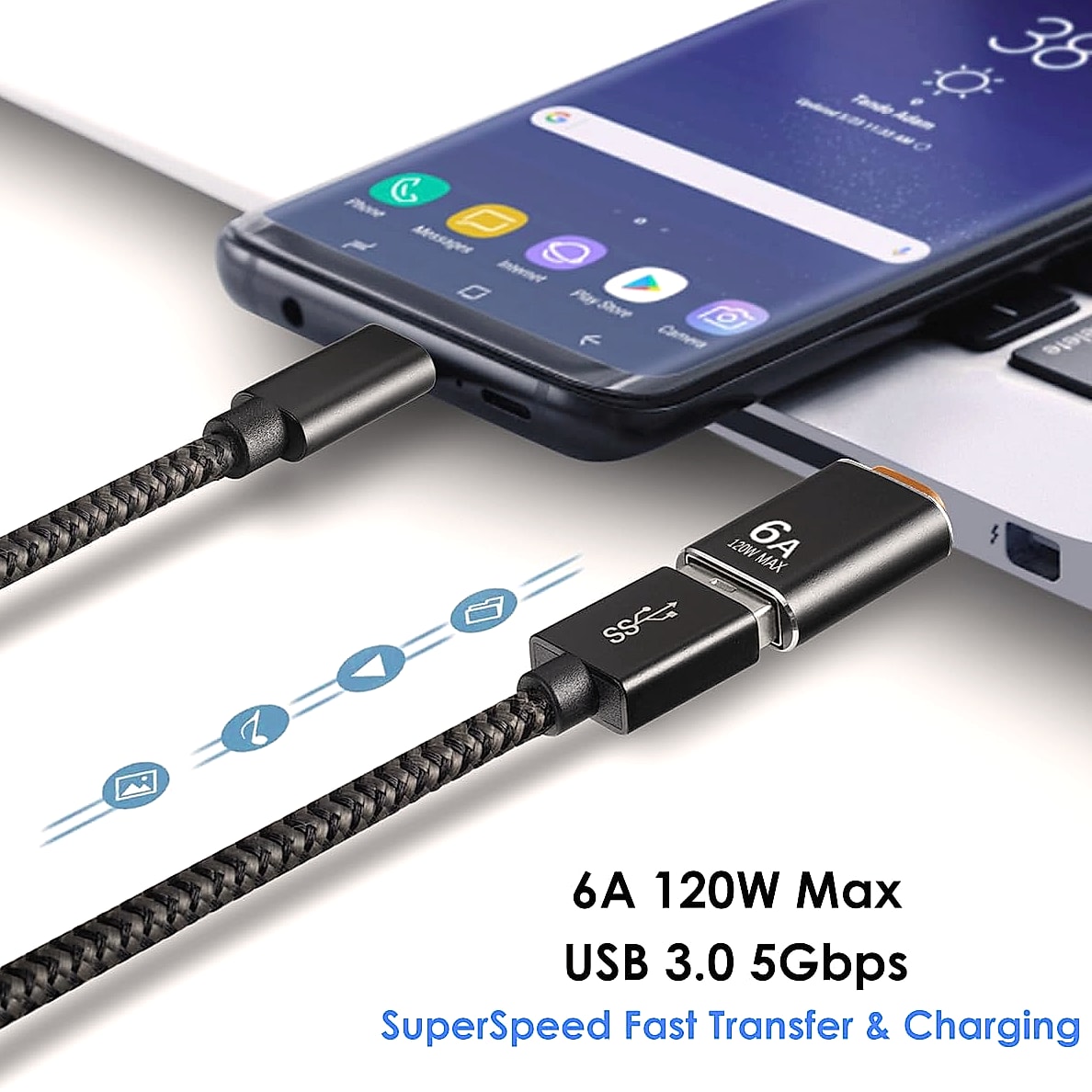 Mepsies USB to USB-C Adapter 4 Pack, OTG and Charging