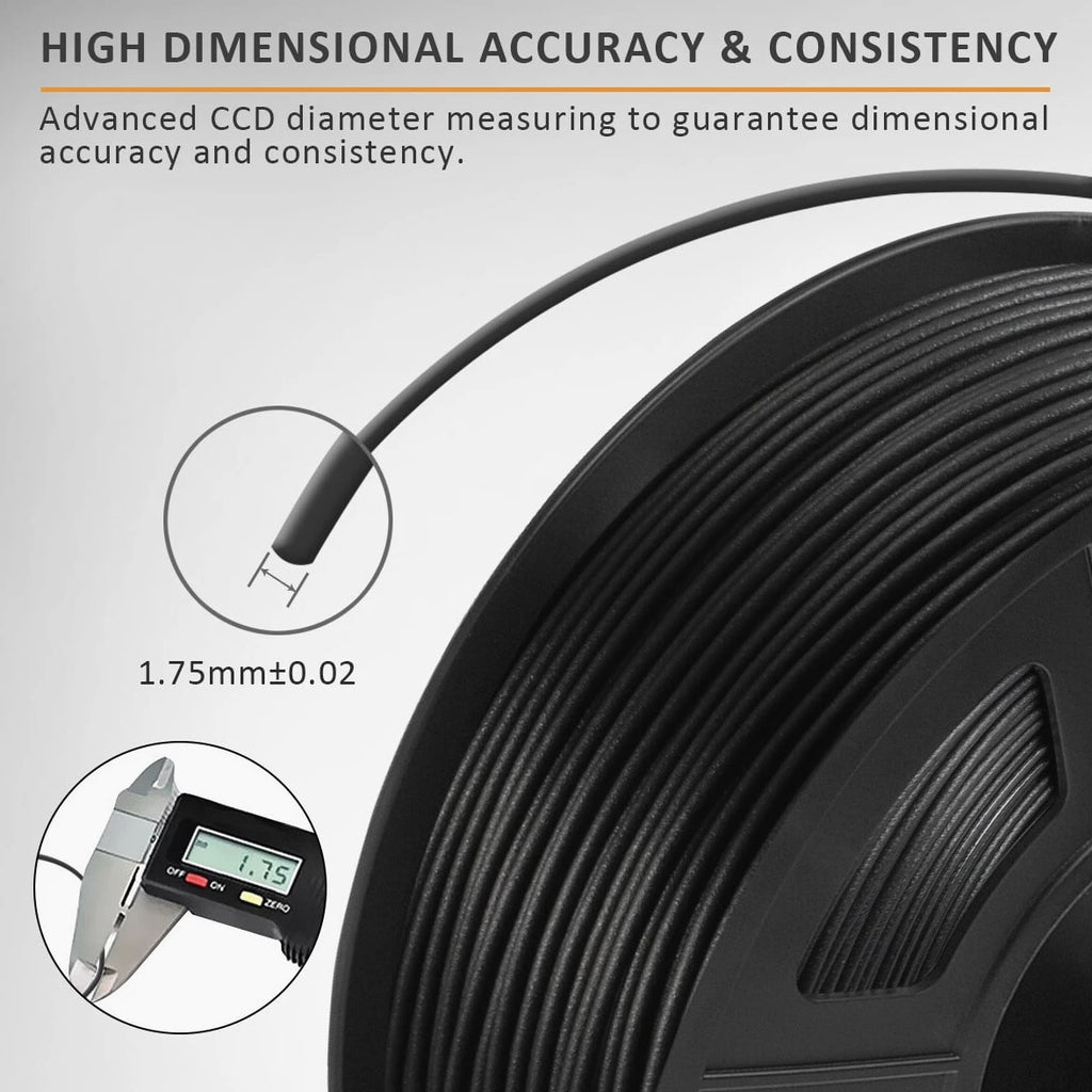 SUNLU PLA Carbon Fiber Filament 1KG/2.2LBS Black 3D Printer Material