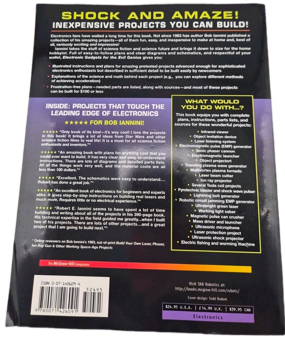 Electronic Gadgets for Evil Genius 28 Build-It-Yourself Projects Robert Iannini