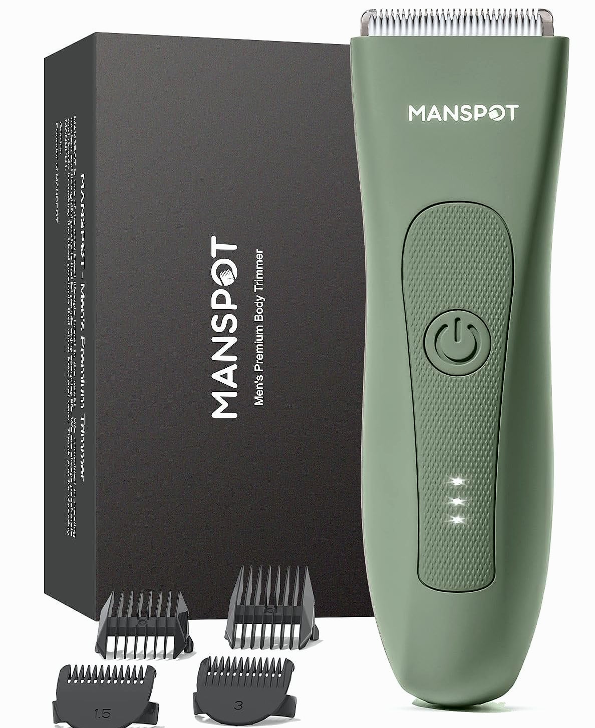 MANSPOT Groin Body Hair Trimmer with 4 Guards and Ceramic Blades