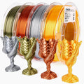 PLA 3D Printer Filament PLA Filament 1.75Mm Silk Filament Bundle,Gold, Silver...