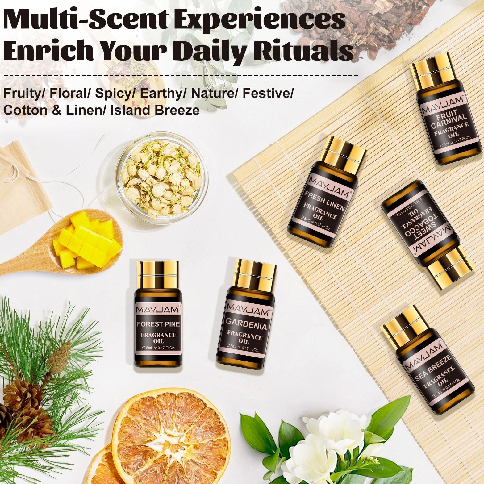 MAYJAM 20 Pcs Fragrance Oil Gift Set for Candle, Soap, Incense Making Oils