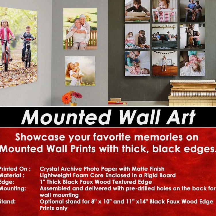 12"x12" Personalized Mounted Wall Art Prints w/ your choice of photo-image 12x12