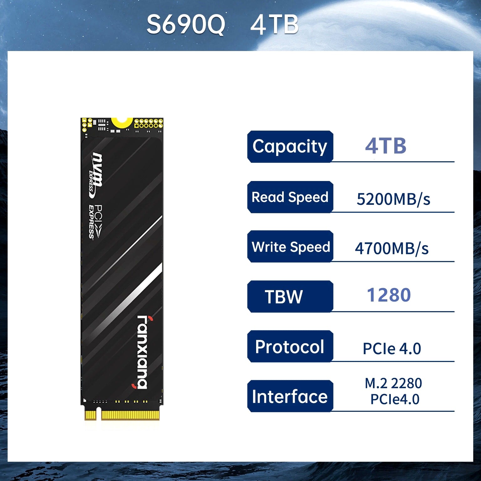 Fanxiang 4TB 2TB 1TB SSD PS5 PCIe Gen4.0 NVMe M.2 Internal Solid State Drive Lot