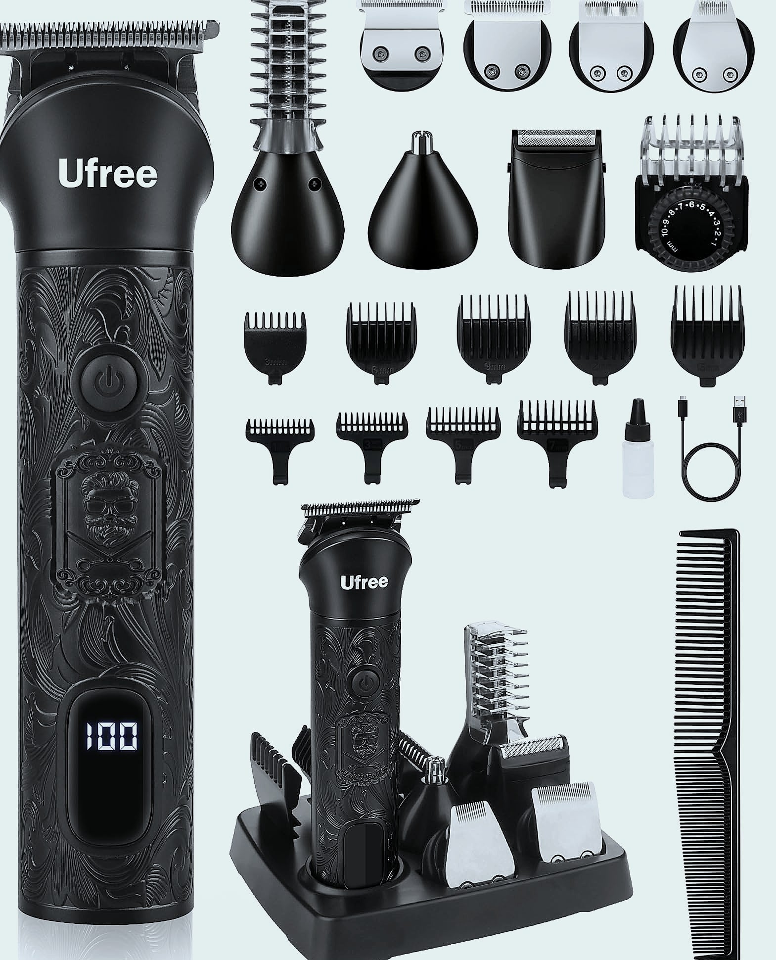 Ufree Cordless Beard Trimmer and Hair Clipper Grooming Kit