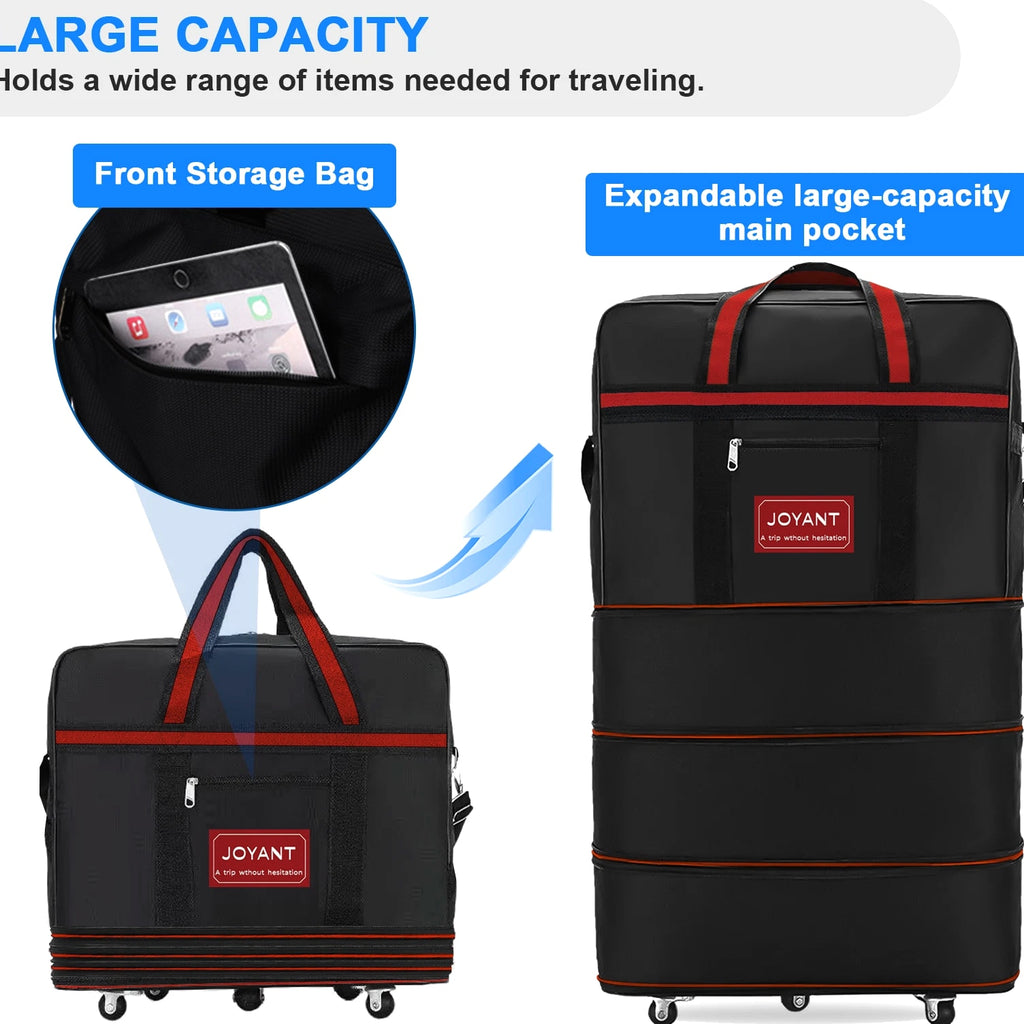 Expandable Duffle Luggage Bag 1200D Foldable Travel Bag 32"/42" w/Rolling Wheels