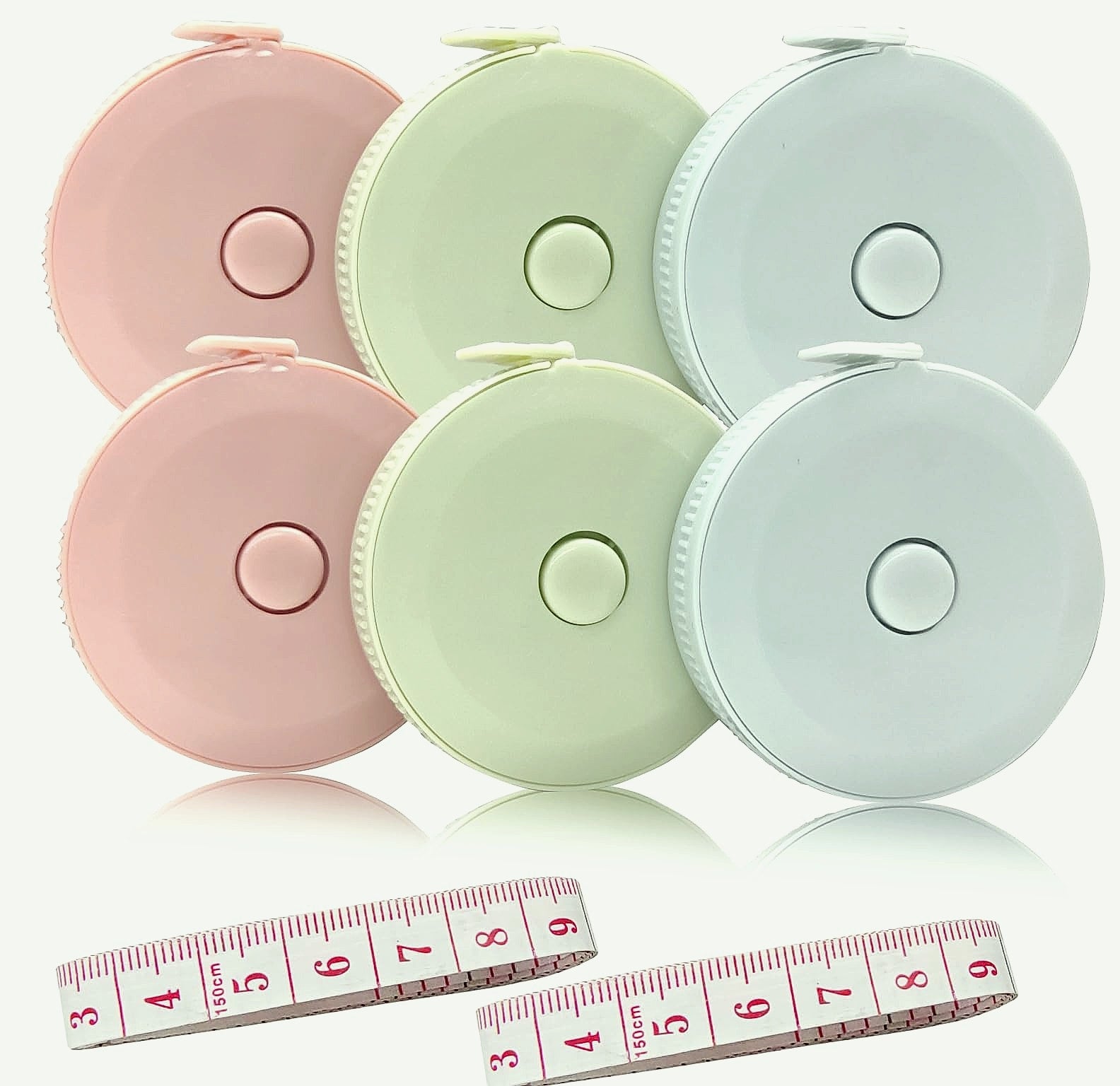 SmaringRobot Mini Retractable Tape Measure 3-Pack with Fabric Ruler