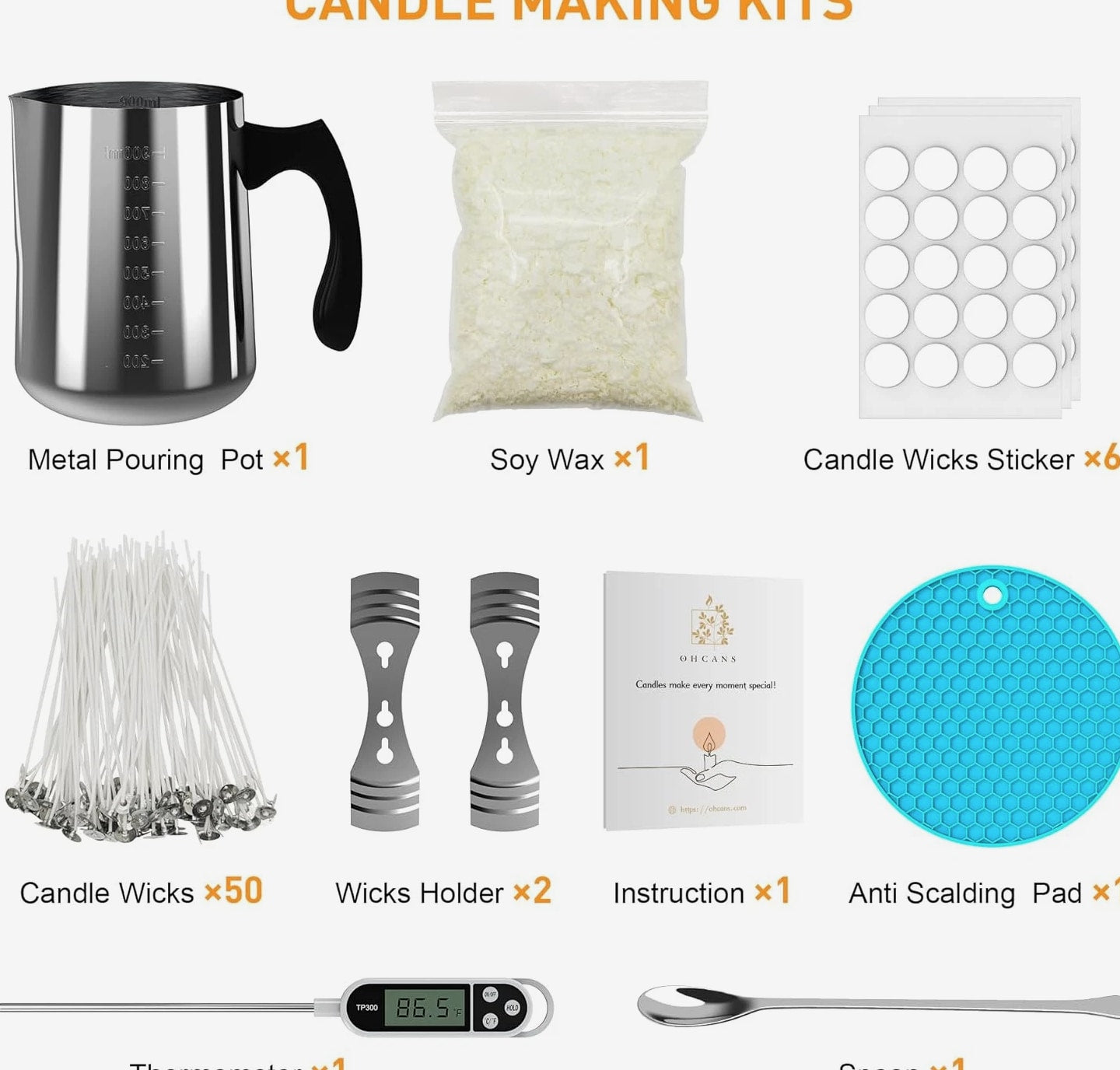 Candle Making Kit Supplies for Beginners - Soy Wax DIY Candle Making for Adults