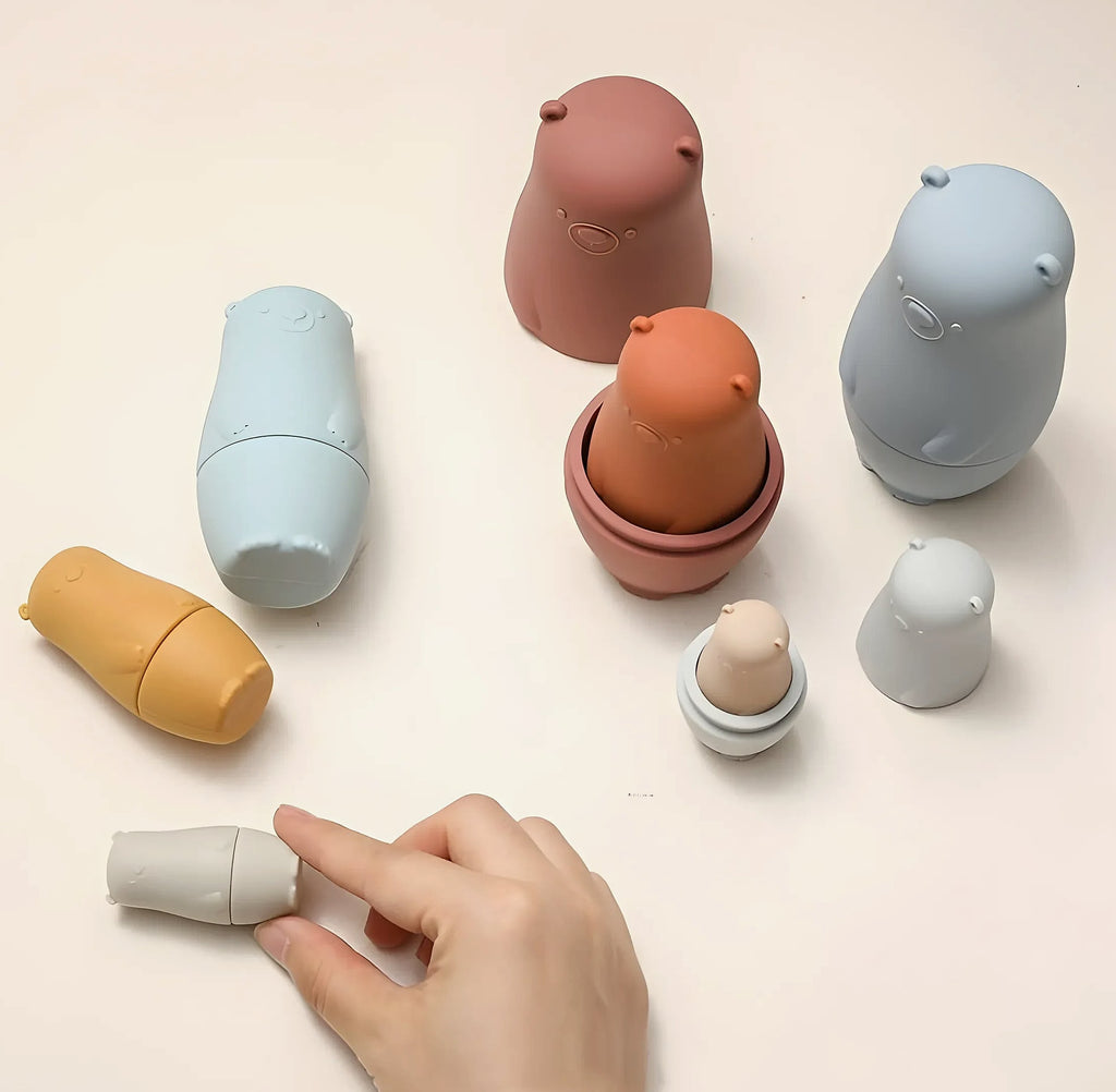 5-Piece Silicone Stacking Puzzle Nesting Toys for Babies