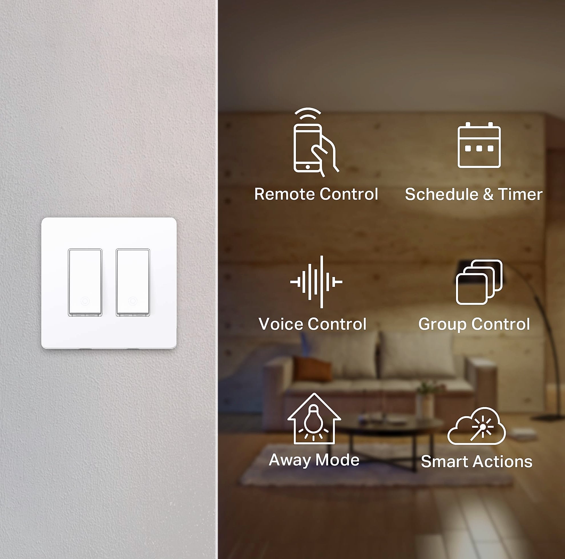 Kasa Smart HS200-2 2-Gang Wi-Fi Light Switch for Alexa