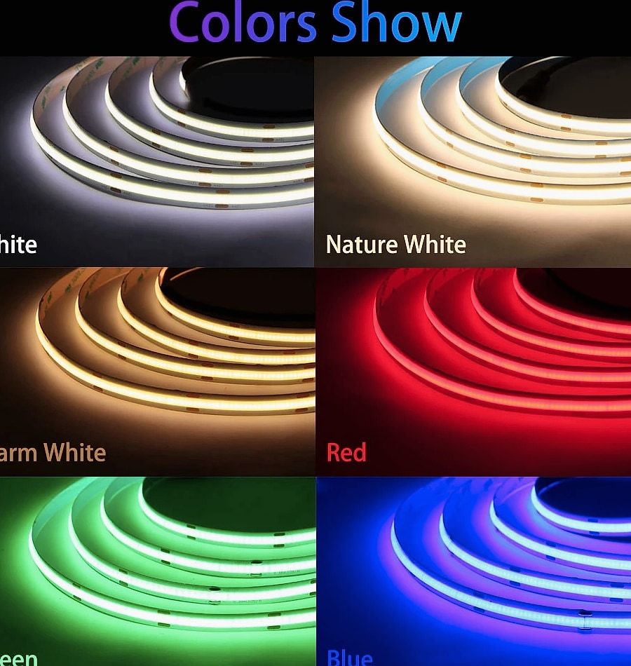 Xnbada COB LED Strip Light 480/528 LEDs/m Flexible