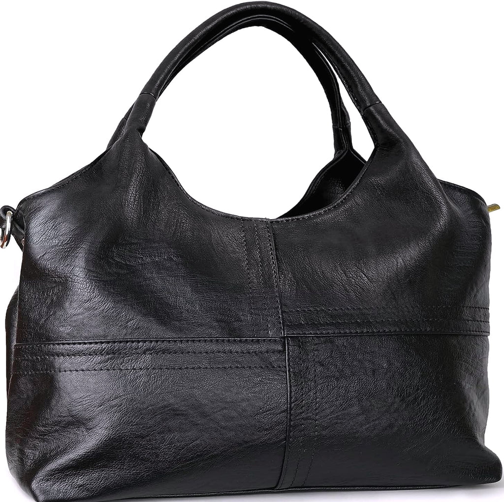 KOGTLA Medium Vegan Leather Handbag with Detachable Satchel Strap