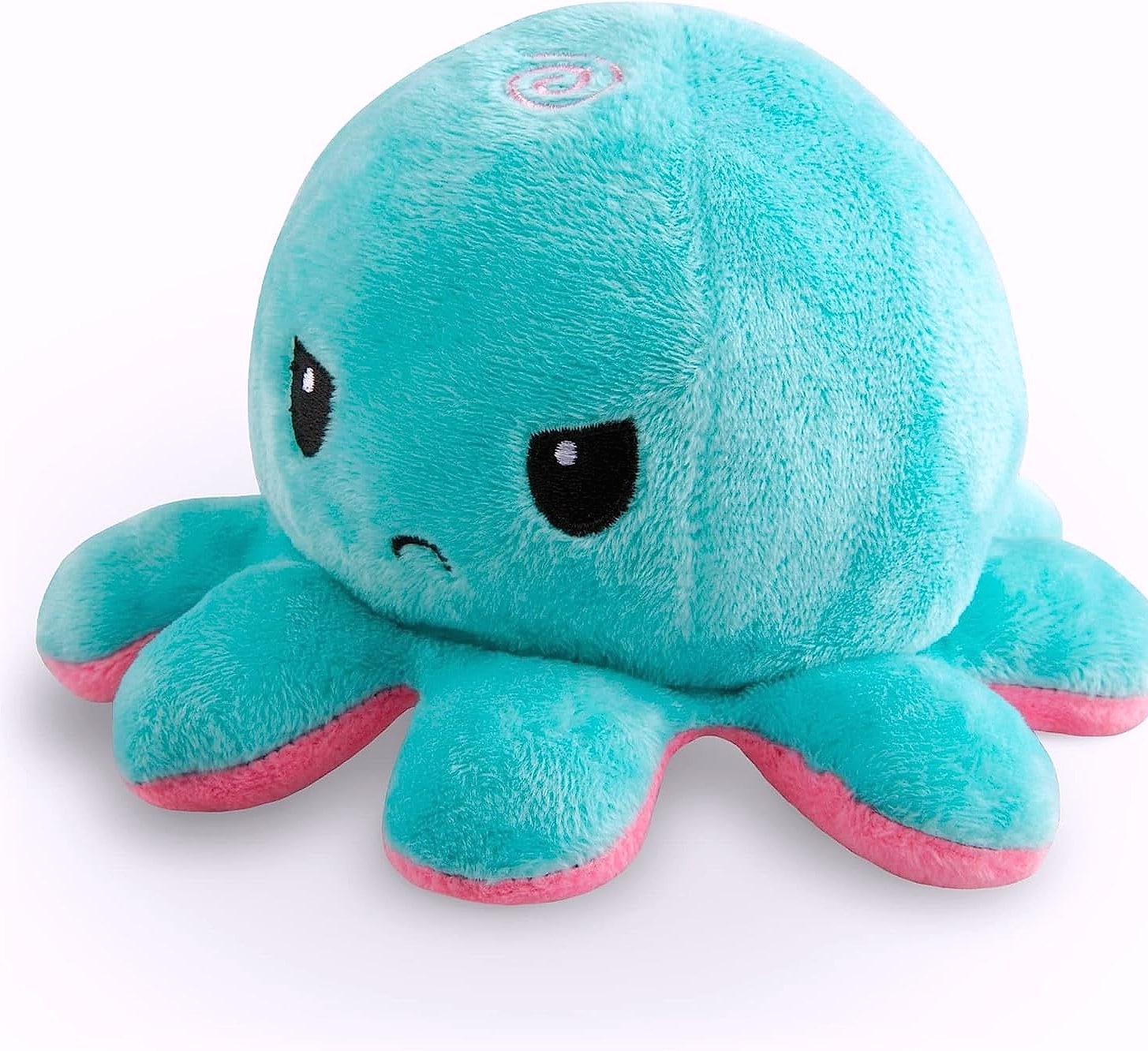 TeeTurtle Reversible Octopus Plushie 4-Inch Pink Aqua Flip Toy