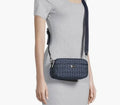 Time and Tru Women's Annamarie Woven Crossbody Bag Purse Handbag Strap Blue  👜