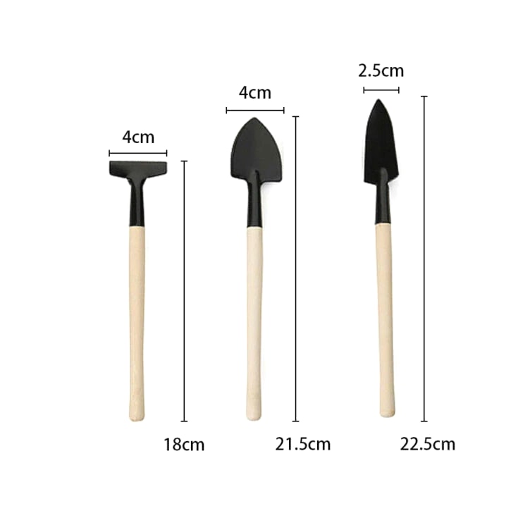 3pcs Wood Handle Garden Tool Set Planting Gardening Mini Tool Set Home Gardening