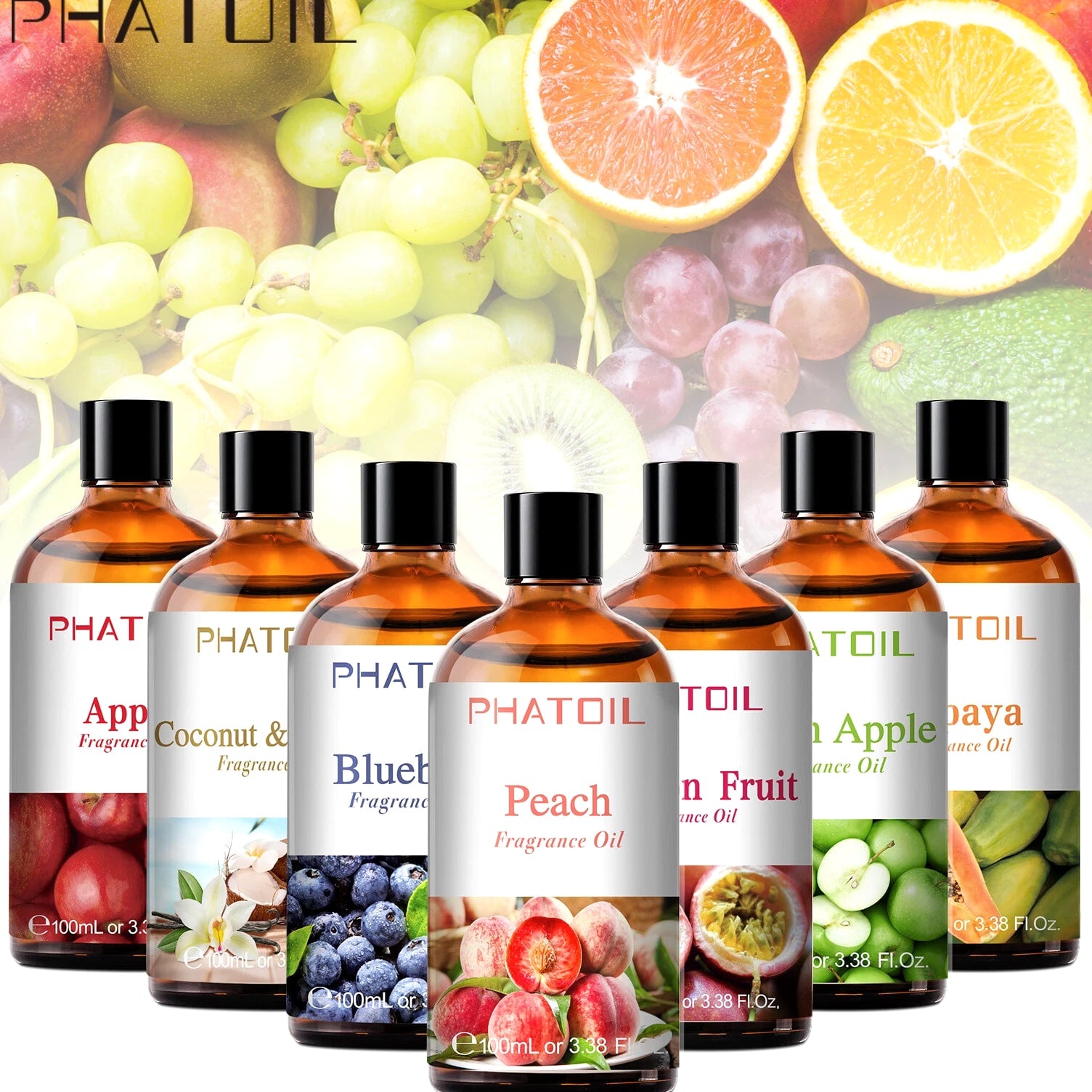 3.38FL.OZ Fruity Fragrance Oils for Aromatherapy,Diffuser,Candle and Soap Making