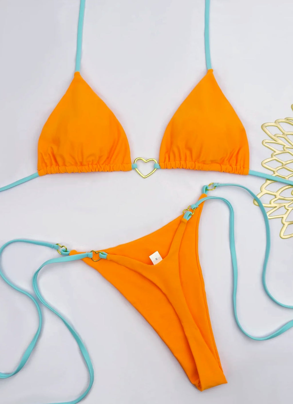 Women's White Solid Color Bikini Two-Piece Swimsuit