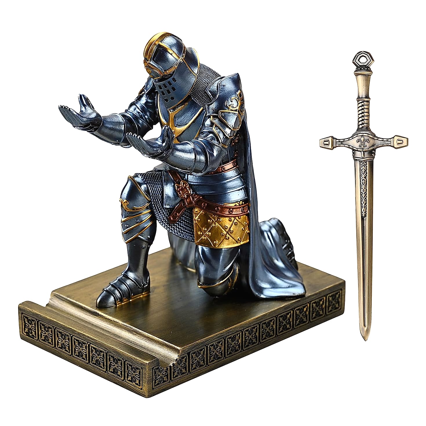 HDMbigmi King's Guard Knight Pen Holder Phone Stand Statue