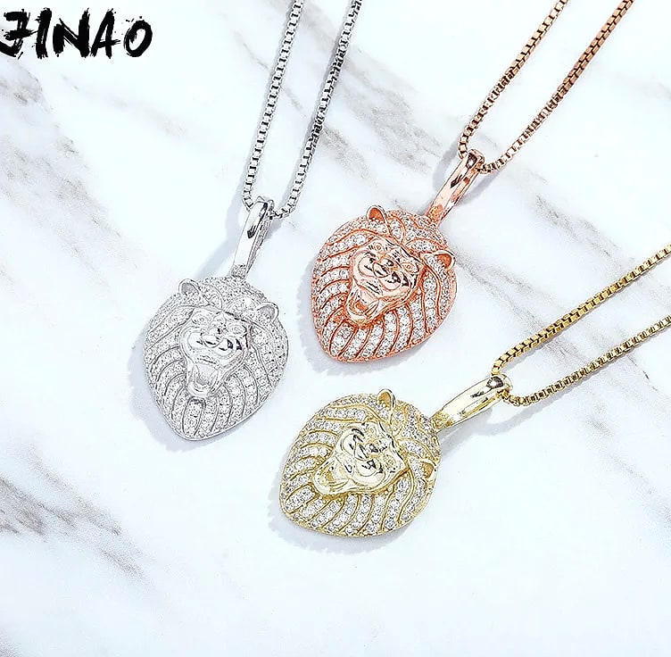 JINAO 925 Sterling Silver Lion Pendant Necklace