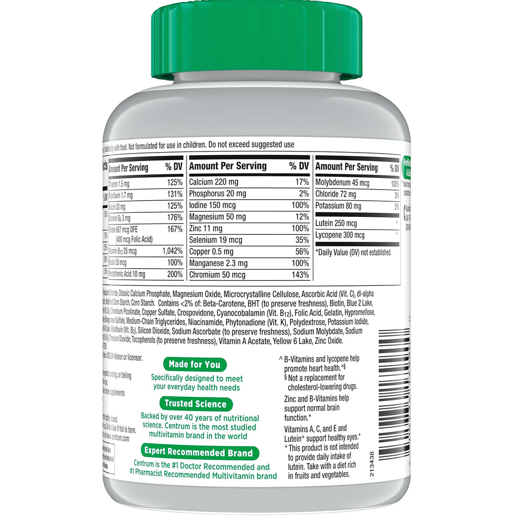 Centrum Silver Multivitamin for Adults 50 Plus, 220 Count