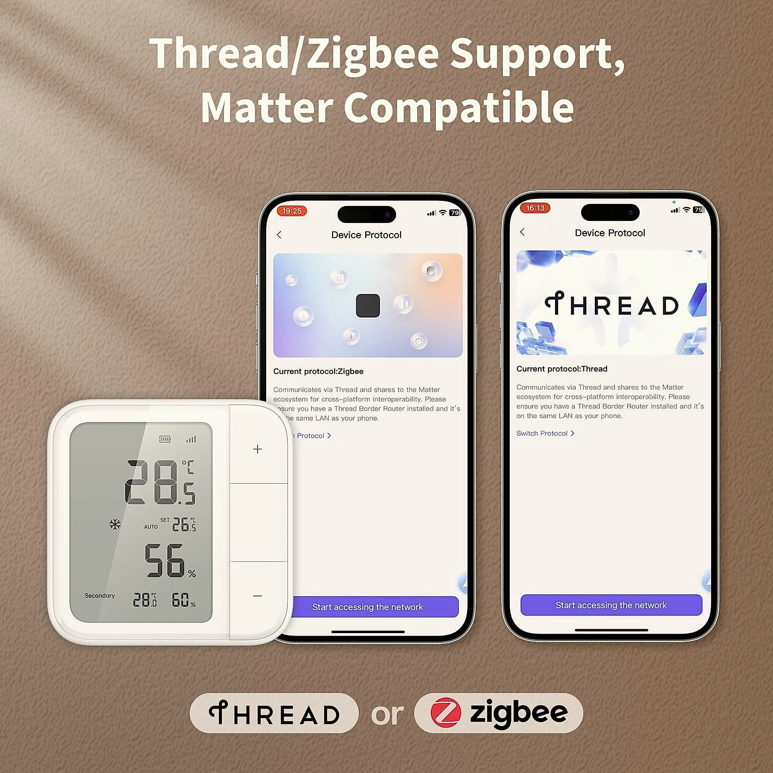 Aqara W100 Smart Climate Sensor with Thread, Zigbee, HVAC Control