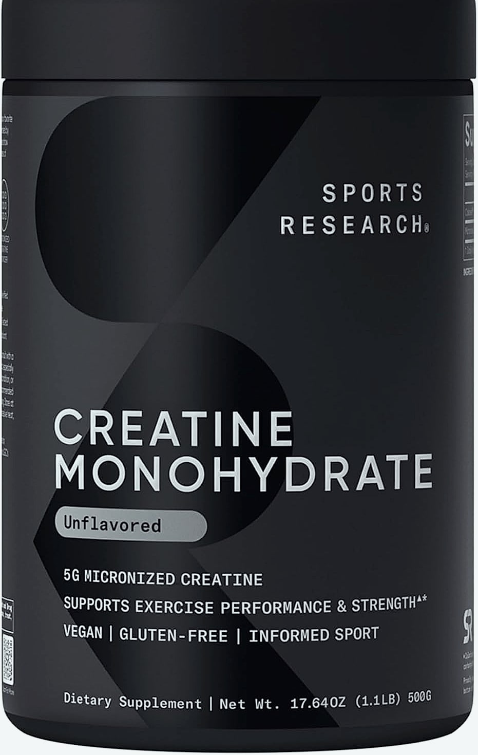 Sports Research Creatine Monohydrate 5g Powder for Strength