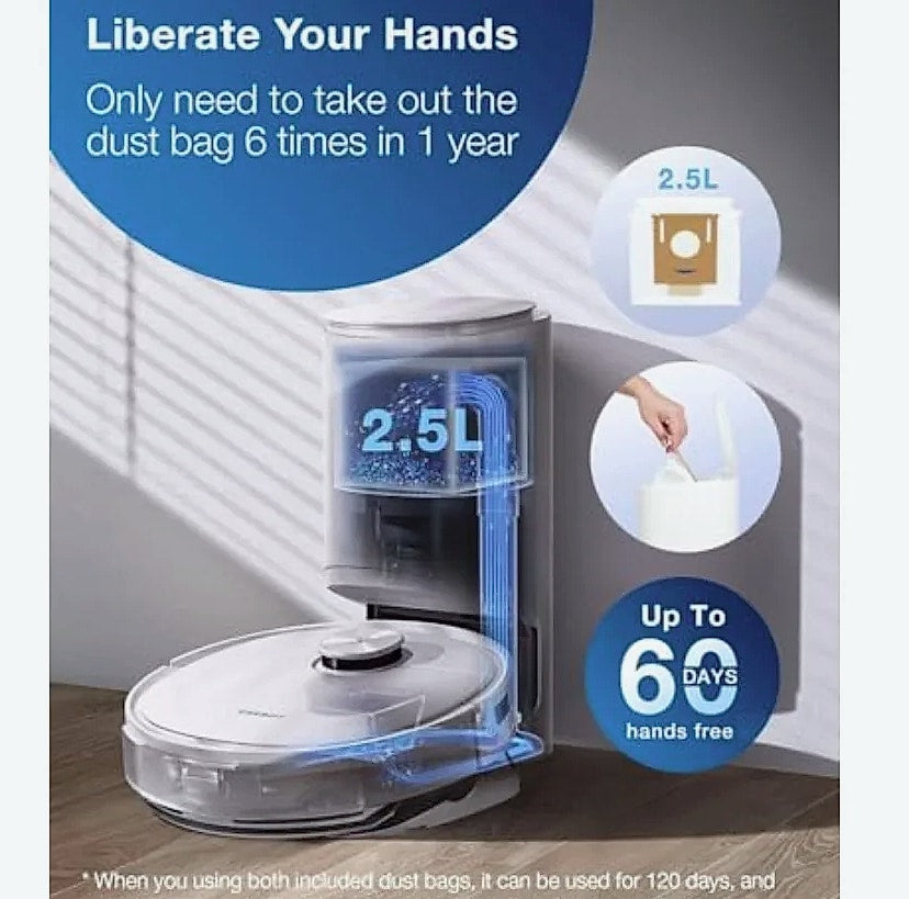 SHXI Robot Vacuum and Mop Combo with Auto-Empty Station