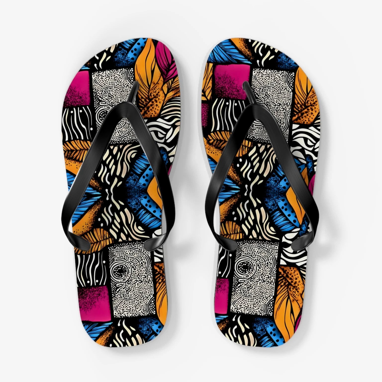Floral and Feather Flip Flops | Beach Sandals for Summer Vibes Vacation Footwear