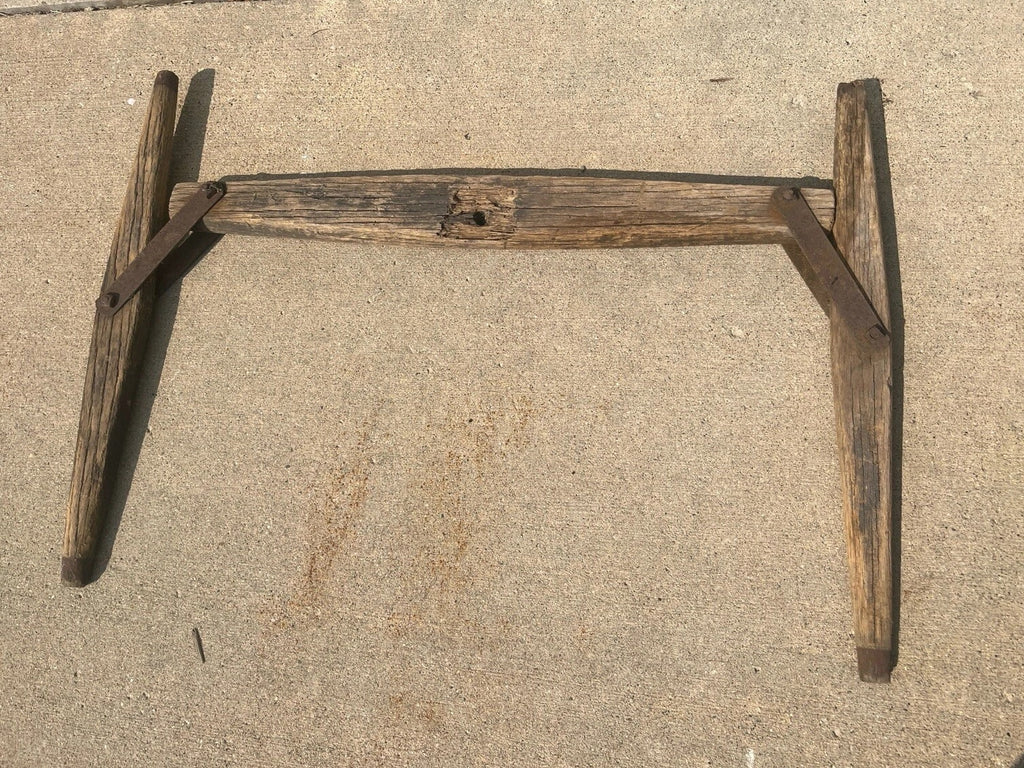 Antique Primitive Wood Double Tree Iron Country Decor Western 2-Horse Hitch