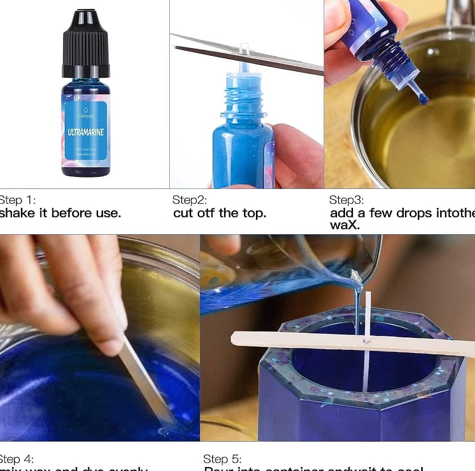 Candle Dye - 20 Colors Liquid Candle Making Dye for DIY Candle Making Supplies Kit