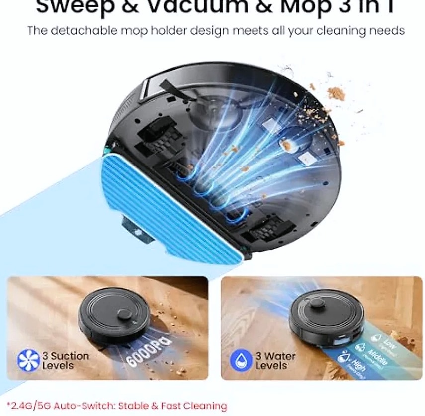 SHXI M2 Plus Robot Vacuum with 75-Day Self-Emptying Station