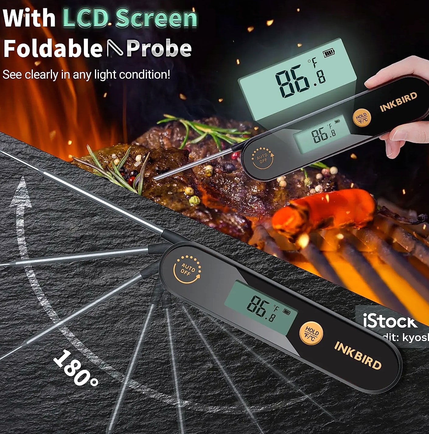 INKBIRD IHT-1X Meat Thermometer with Foldable Probes