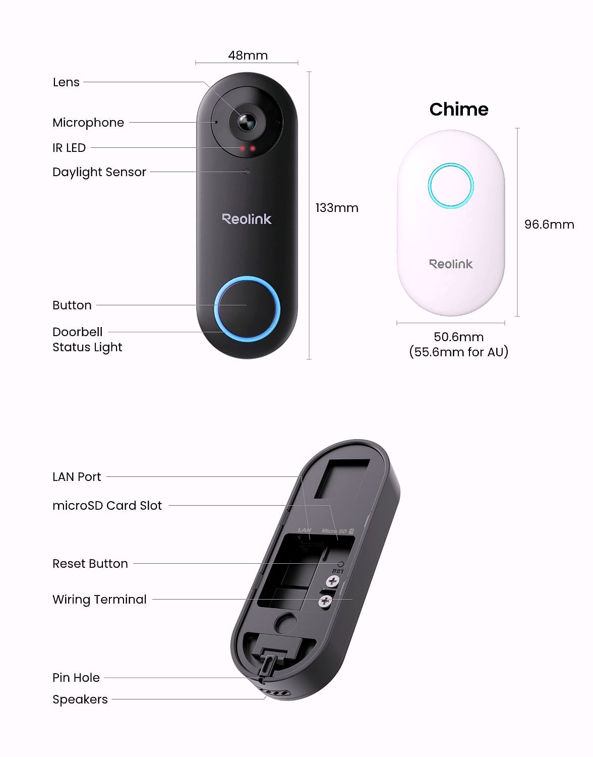 Reolink Doorbell WiFi and Elite Floodlight Camera Bundle