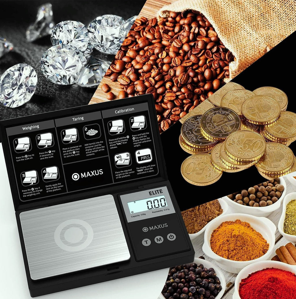 MAXUS Digital Pocket Gram Scale 500g x 0.01g Precision