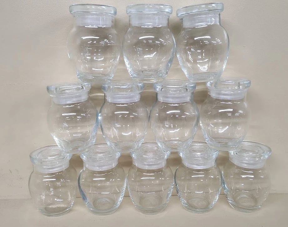 12 Pack Glass Candle Jars - 4oz Candle Jars with Lid, Clear Glass