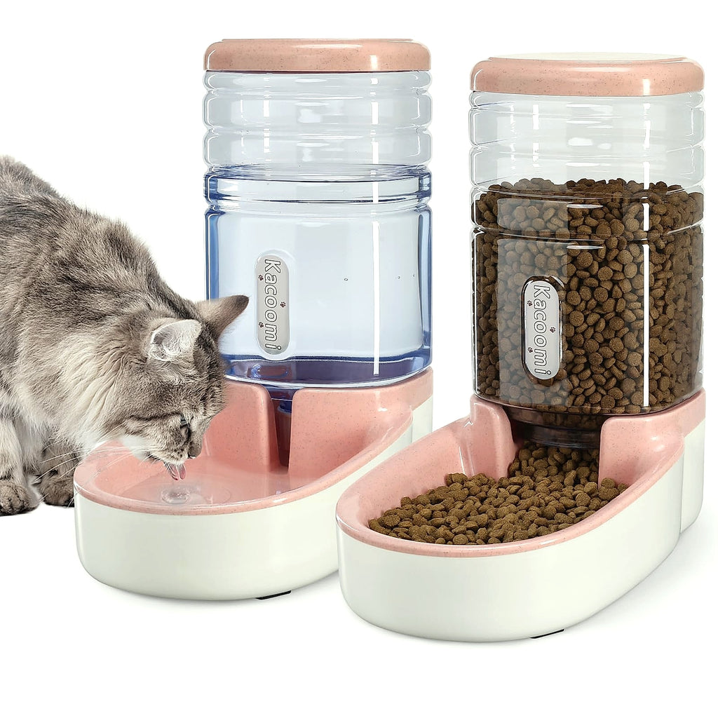 Kacoomi Automatic Pet Feeder and Water Dispenser Set, 1 Gallon