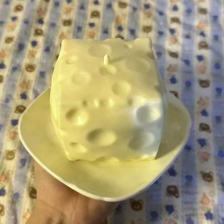 Jumbo Cheese Cube Stress Ball Shapeable Fidget Toy