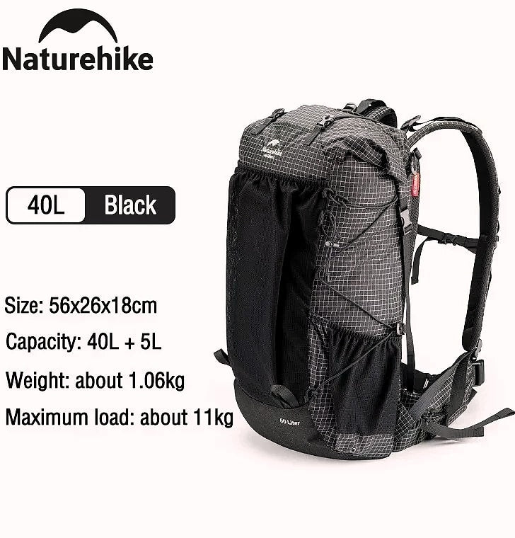 Naturehike 60+5L Mountain Backpack Hiking Travel Bag