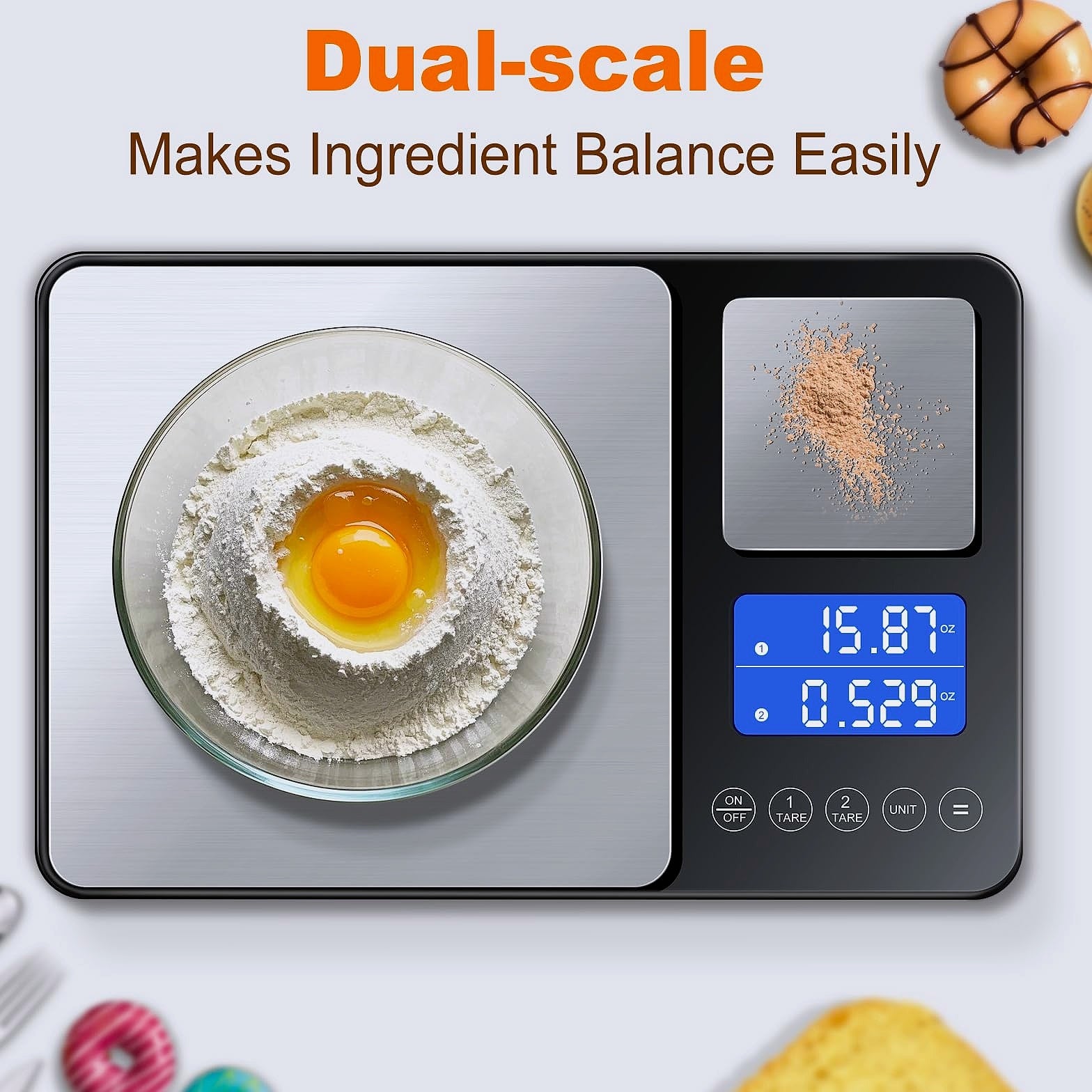 KUAIVO Dual Platform Food Scale, 0.001oz Precision Baking