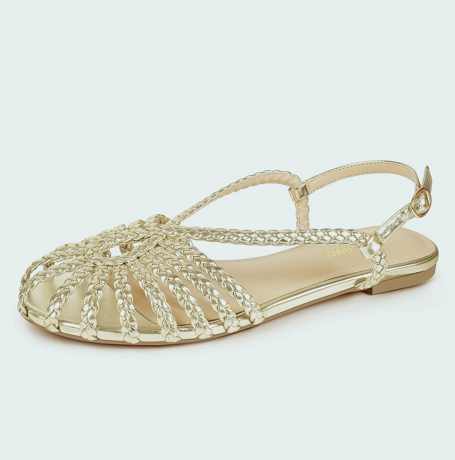 PIZZ ANNU Sophia Braided Flat Sandals Women Walking Shoes