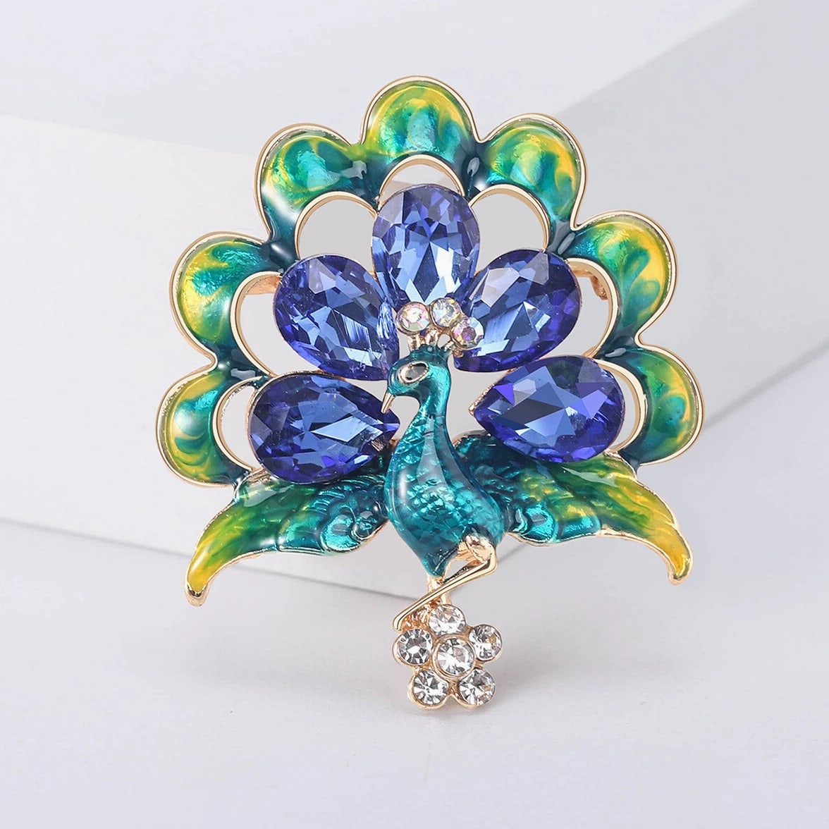 women's peacock brooch, fashion clothing accessories pins jewelry