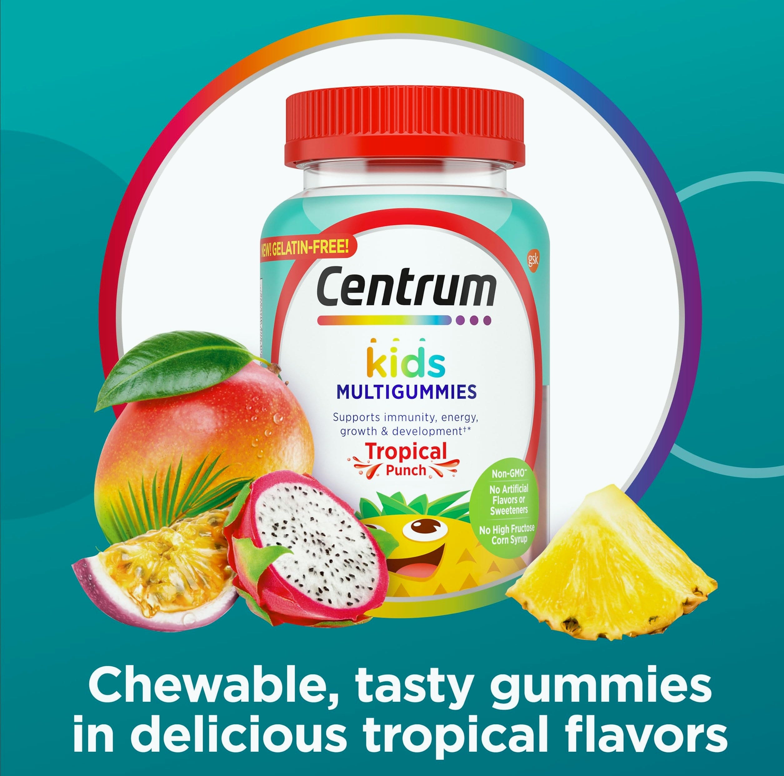 Centrum Kids Multivitamin Gummies Tropical Punch, 150 Count